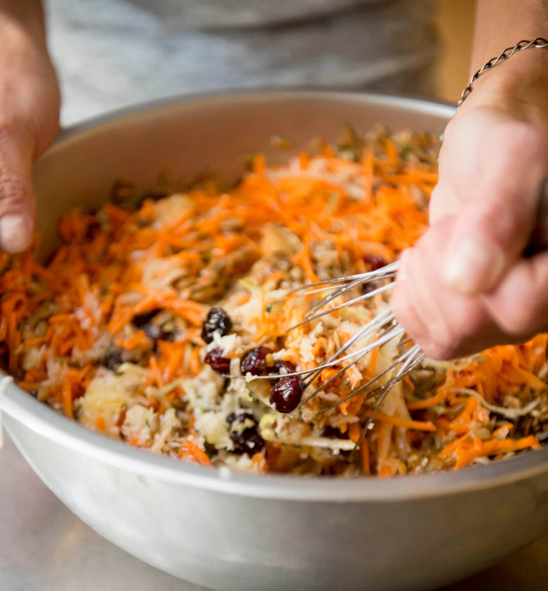 In the Pure Pastry kitchen — organic ingredients, mixed by hand