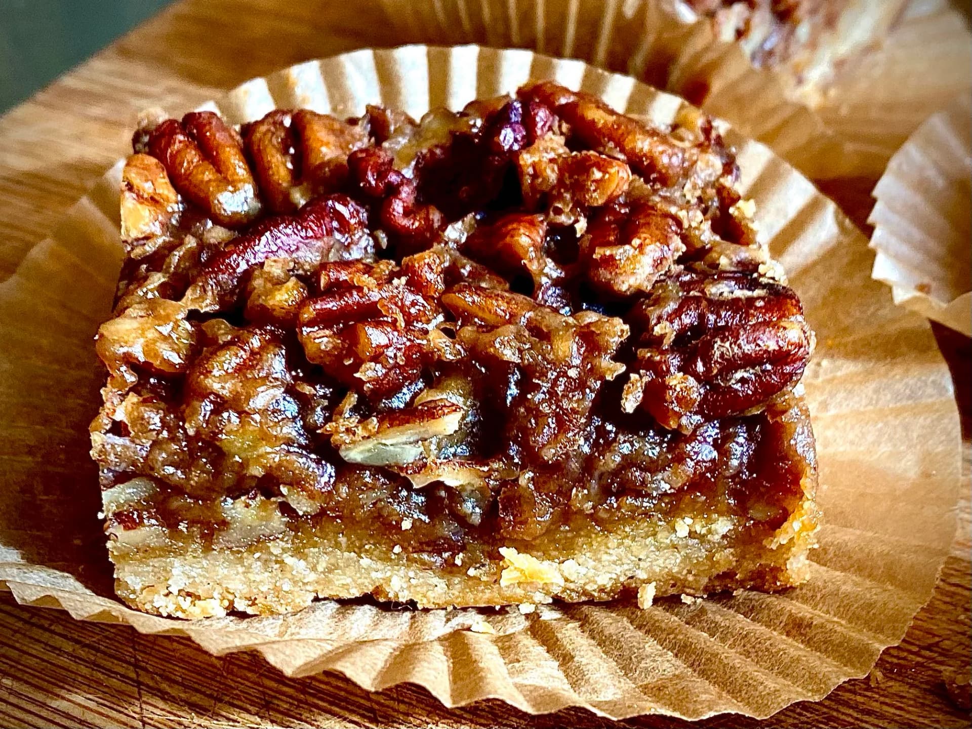 Pure Pastry wholesale trays — pecan pie bars